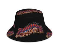 YYHWHJDE Chapeau cloche réfléchissant terrible motif mille-pattes léger, respirant, pliable pour homme et femme, noir