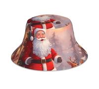 YYHWHJDE Chapeau cloche réfléchissant unisexe léger et respirant pliable Motif Père Noël d'hiver Noir