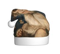 YYHWHJDE Chapeau de Noël à motif de singe pour adulte, doux et moelleux, idéal pour une utilisation à long terme