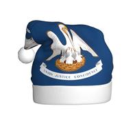 YYHWHJDE Chapeau de Noël à motif drapeau de l'État de Louisiane pour adulte, accessoire festif de qualité, doux, léger