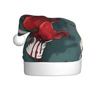 YYHWHJDE Chapeau de Noël avec empreintes de main de sang d'horreur pour adulte, ce qui en fait un cadeau amusant et durable pour homme et femme