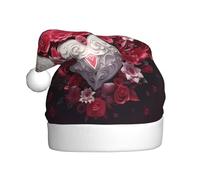 YYHWHJDE Chapeau de Noël avec imprimé cœur pour adulte - Doux et léger - Idéal pour les fêtes de fin d'année