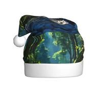 YYHWHJDE Chapeau de Noël avec imprimé Evil Spirit In The Forest pour adulte, convient pour Halloween, Noël et Nouvel An