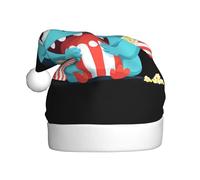 YYHWHJDE Chapeau de Noël avec imprimé « Little Monster eating popcorn » pour adulte, ce qui en fait un cadeau amusant et durable pour homme et femme