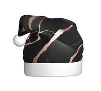 YYHWHJDE Chapeau de Noël avec imprimé marbre noir et or rose pour adulte