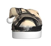 YYHWHJDE Chapeau de Noël avec imprimé papillon et tour Eiffel de Paris pour adulte, ce qui en fait un cadeau amusant et durable pour homme et femme