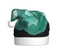 YYHWHJDE Chapeau de Noël durable avec motif trèfle émeraude et cristal pour adulte pour Halloween, Noël, Nouvel An