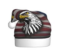 YYHWHJDE Chapeau de Noël durable pour adulte Motif aigle Drapeau américain Pour Halloween, Noël, Nouvel An