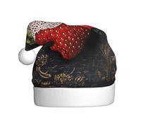 YYHWHJDE Chapeau de Noël en dentelle avec imprimé fraise pour adulte, doux et léger