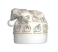 YYHWHJDE Chapeau de Noël en langue des signes de l'alphabet pour adulte - Accessoire festif de qualité fabriqué doux et léger