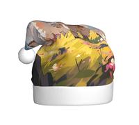 YYHWHJDE Chapeau de Noël imprimé alpagas sur la colline pour adulte, ce qui en fait un cadeau amusant et durable pour homme et femme