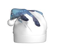 YYHWHJDE Chapeau de Noël imprimé âne bleu sautant pour adulte, ce qui en fait un cadeau amusant et durable pour homme et femme