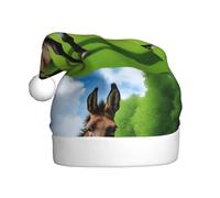 YYHWHJDE Chapeau de Noël imprimé âne sur prairie verte pour adulte, ce qui en fait un cadeau amusant et durable pour homme et femme