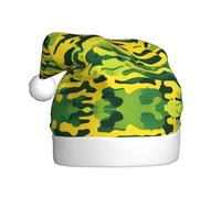 YYHWHJDE Chapeau de Noël imprimé camouflage jaune et vert pour adulte, accessoire de qualité doux, léger et moelleux