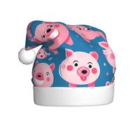 YYHWHJDE Chapeau de Noël imprimé cochon rose sourire pour adulte, ce qui en fait un cadeau amusant et durable pour homme et femme