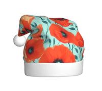 YYHWHJDE Chapeau de Noël imprimé coquelicot pour adulte, ce qui en fait un cadeau amusant et durable pour homme et femme