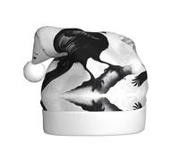 YYHWHJDE Chapeau de Noël imprimé corbeau noir pour adulte, ce qui en fait un cadeau amusant et durable pour homme et femme