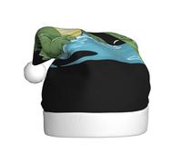 YYHWHJDE Chapeau de Noël imprimé crocodile caché dans les roseaux, pour adulte, ce qui en fait un cadeau amusant et durable pour homme et femme