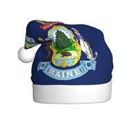 YYHWHJDE Chapeau de Noël imprimé drapeau de l'État du Maine pour adulte, ce qui en fait un cadeau amusant et durable pour homme et femme