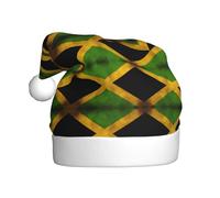 YYHWHJDE Chapeau de Noël imprimé drapeau jamaïcain ancien pour adulte, ce qui en fait un cadeau amusant et durable pour homme et femme