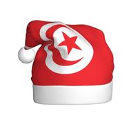 YYHWHJDE Chapeau de Noël imprimé drapeau tunisien durable pour adulte pour Halloween, Noël, Nouvel An