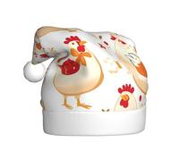 YYHWHJDE Chapeau de Noël imprimé mère poulet et poussins pour adulte, doux, léger, fête de vacances