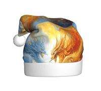 YYHWHJDE Chapeau de Noël imprimé monstre de glace et de feu pour adulte Convient pour Halloween, Noël et Nouvel An