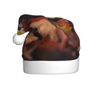 YYHWHJDE Chapeau de Noël imprimé petit hérisson sur feuilles tombées pour adulte, ce qui en fait un cadeau amusant et durable pour homme et femme