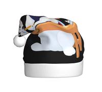 YYHWHJDE Chapeau de Noël imprimé petit lapin blanc faisant ses devoirs pour adulte, accessoire festif de qualité, doux, léger