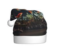 YYHWHJDE Chapeau de Noël imprimé petit poisson dans l'aquarium pour adulte Accessoire festif de qualité fabriqué doux et léger