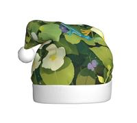 YYHWHJDE Chapeau de Noël imprimé petite grenouille dans les fleurs et les plantes pour adulte, ce qui en fait un cadeau amusant et durable pour homme et femme