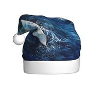 YYHWHJDE Chapeau de Noël imprimé skateboard dans les vagues pour adulte Convient pour Halloween, Noël et Nouvel An
