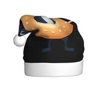 YYHWHJDE Chapeau de Noël imprimé « The Mouse that stole the bagel » pour adulte - Accessoire festif de qualité fabriqué doux et léger