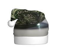 YYHWHJDE Chapeau de Noël imprimé théière verte pour adulte, ce qui en fait un cadeau amusant et durable pour homme et femme