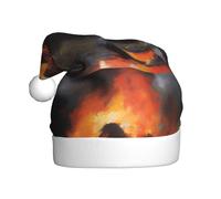 YYHWHJDE Chapeau de Noël motif cratère éruption pour adulte Accessoire festif de qualité fabriqué doux et léger
