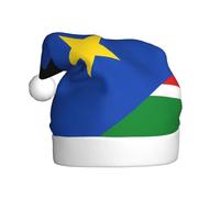 YYHWHJDE Chapeau de Noël motif drapeau du Soudan du Sud pour adulte Accessoire festif de qualité fabriqué doux et léger