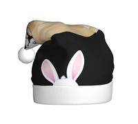 YYHWHJDE Chapeau de Noël motif lapin construisant un château de sable pour adulte Accessoire festif de qualité fabriqué doux et léger