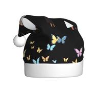YYHWHJDE Chapeau de Noël motif papillons libérés par les prêtres pour adultes, accessoire festif de qualité, doux, léger