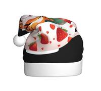 YYHWHJDE Chapeau de Noël motif tigre et fraise dans une tasse à thé pour adulte - Accessoire festif de qualité fabriqué doux et léger