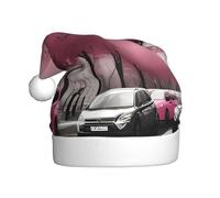 YYHWHJDE Chapeau de Noël Paris Street Tour Eiffel rose avec image florale pour adulte Design doux, léger et moelleux pour homme et femme