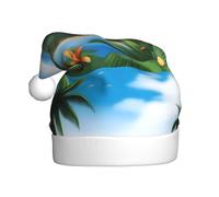 YYHWHJDE Chapeau de Noël pour adulte avec imprimé ciel tropical écologique, ce qui en fait un cadeau amusant et durable pour homme et femme