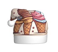 YYHWHJDE Chapeau de Noël pour adulte avec imprimé de cornet de crème glacée pour Halloween, Noël et Nouvel An