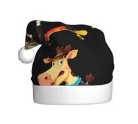 YYHWHJDE Chapeau de Noël pour adulte avec imprimé vache et planche à roulettes, convient pour Halloween, Noël et Nouvel An