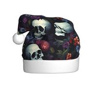 YYHWHJDE Chapeau de Noël pour adulte avec motif tête de mort et fleurs - Doux et léger
