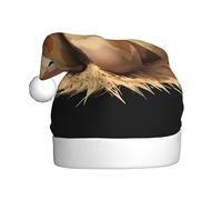 YYHWHJDE Chapeau de Noël pour adulte avec motif œufs de dinosaure sur un tas d'herbe sèche, doux et moelleux, idéal pour une utilisation à long terme