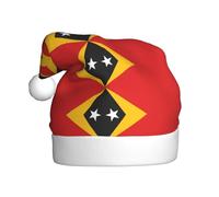 YYHWHJDE Chapeau de Noël pour adulte Motif drapeau du Timor-Leste doux et moelleux Idéal pour une utilisation à long terme