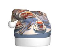 YYHWHJDE Chapeau de Noël pour adulte Motif thé de l'après-midi dans le manoir doux et moelleux, idéal pour une utilisation à long terme