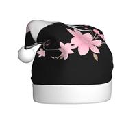YYHWHJDE Chapeau de Noël rose à imprimé floral hirondelle pour adulte accessoire festif de qualité fabriqué doux et léger
