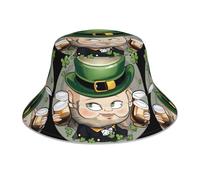 YYHWHJDE Chapeau de pêcheur pour homme et femme Motif badge de la Saint-Patrick Noir
