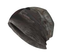 YYHWHJDE Chapeau de sorcière imprimé citrouille adulte mode chapeau tricoté élastique chaud pour homme et femme noir